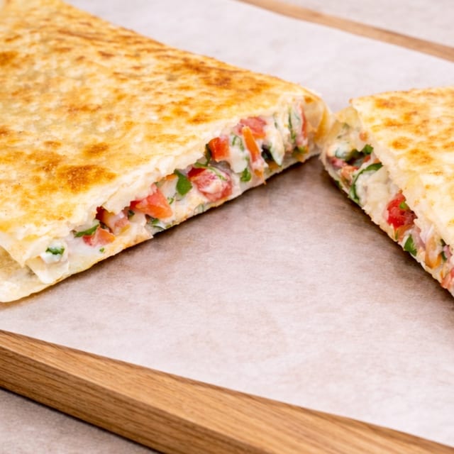Boss Quesadilla w. Rice.